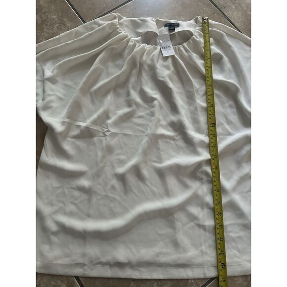 NWT Ann Taylor M Crepe Career Blouse Ivory Top - Picture 4 of 5